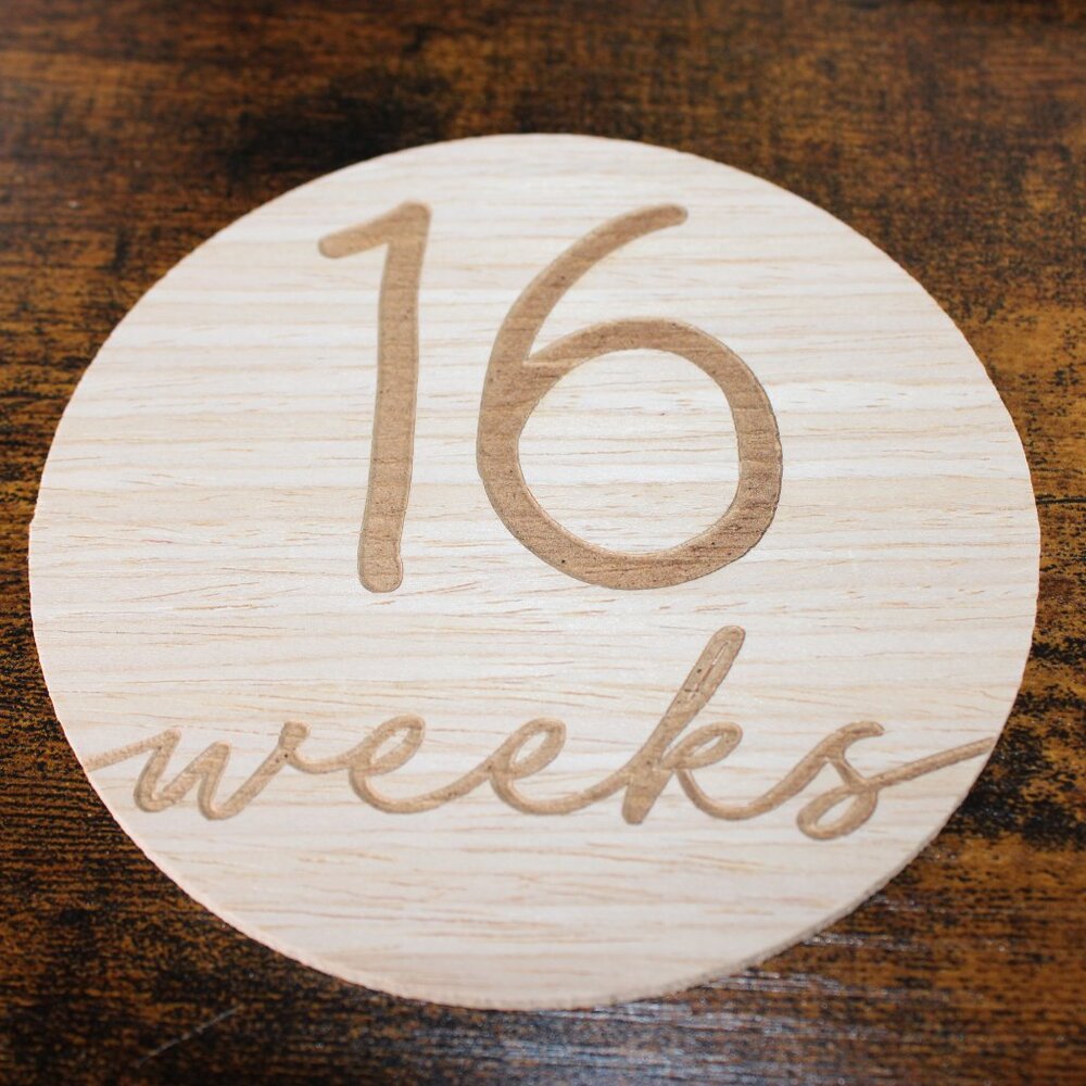 NWOT! Pregnancy/Maternity Wooden Weekly Growth Milestone Discs - Picture 6 of 15